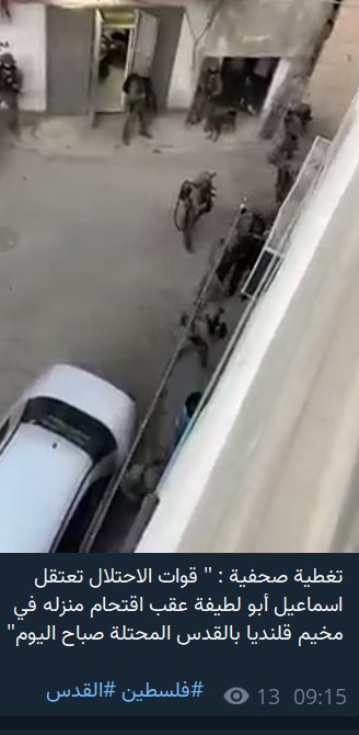 כוחות הכיבוש עצרו את איסמעיל אבו לטייפה