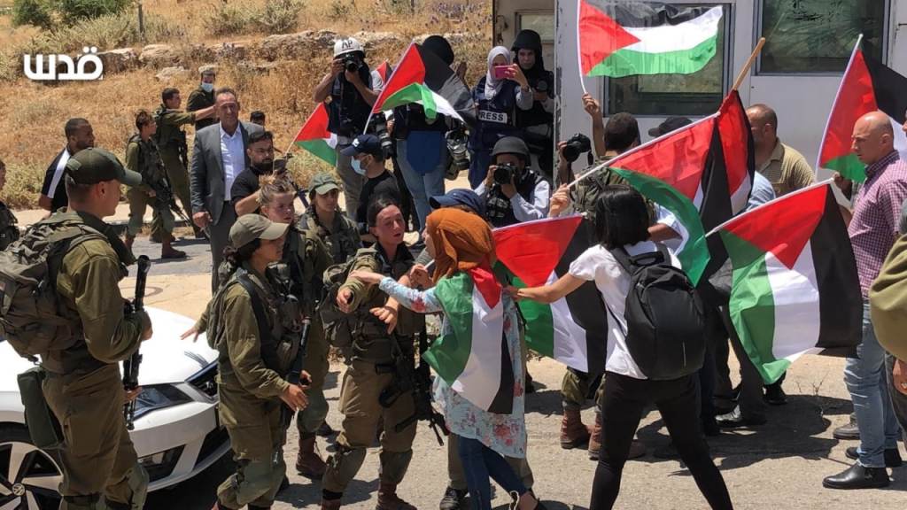 Press coverage: "The occupation suppresses a Palestinian demonstration rejecting settlement expansion in the northern Jordan Valley."