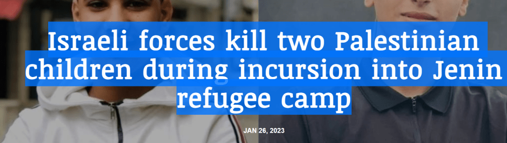 Abdullah Marwan Juma’a Mousa, 17, and Wasim Amjad Aref Abu Jaes, 16,