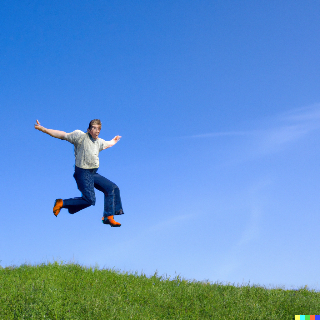 Jumping on a semantic hill illustration