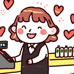 קופאית שאוהבת אנשים